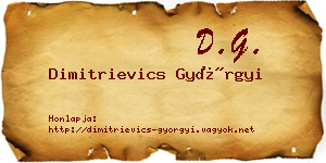 Dimitrievics Györgyi névjegykártya